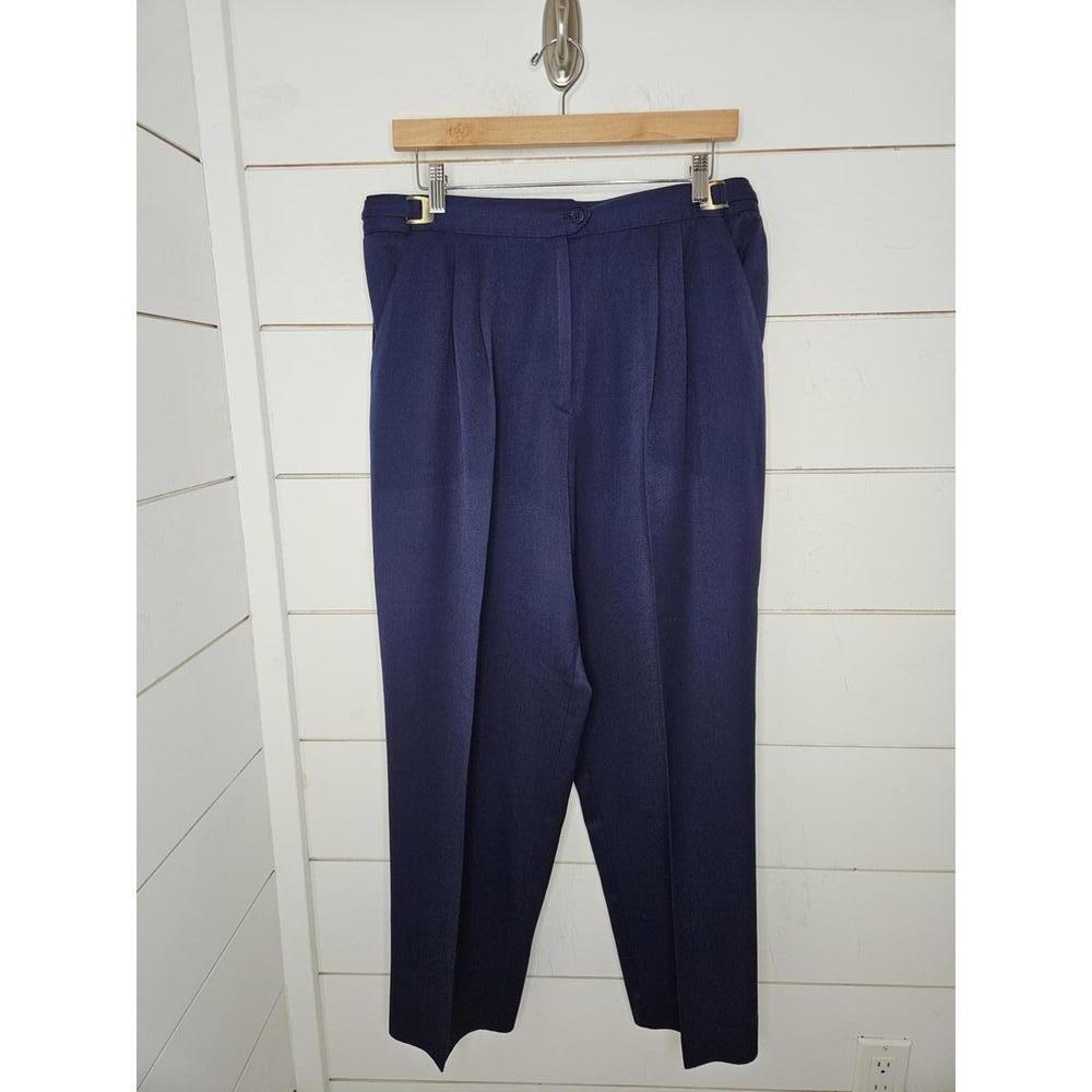 Vintage 90s Counterparts Size 14 navy blue pleated dress pants